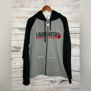 Lagunitas Men’s Sweatshirt Gray Hoodie On The One Doggie Embroidered Size 2XL